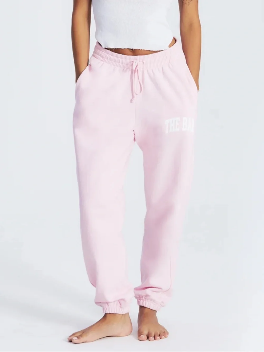 The Bar VARSITY SWEATPANTS BLUSH/WHITE size M - Picture 1 of 8